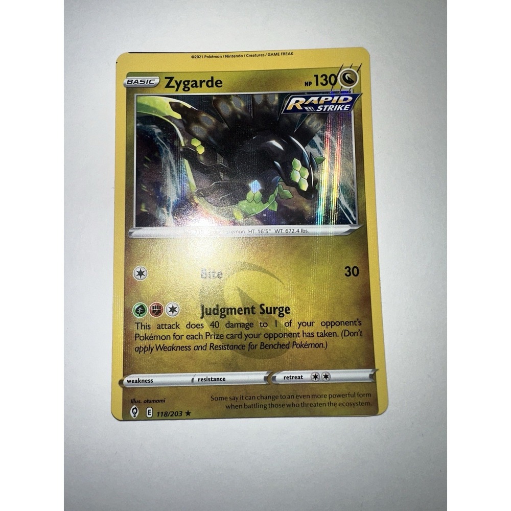 Zygarde 118/203 INSANE MISCUT ERROR! 2 alignment dots Evolving Skies Holo NM